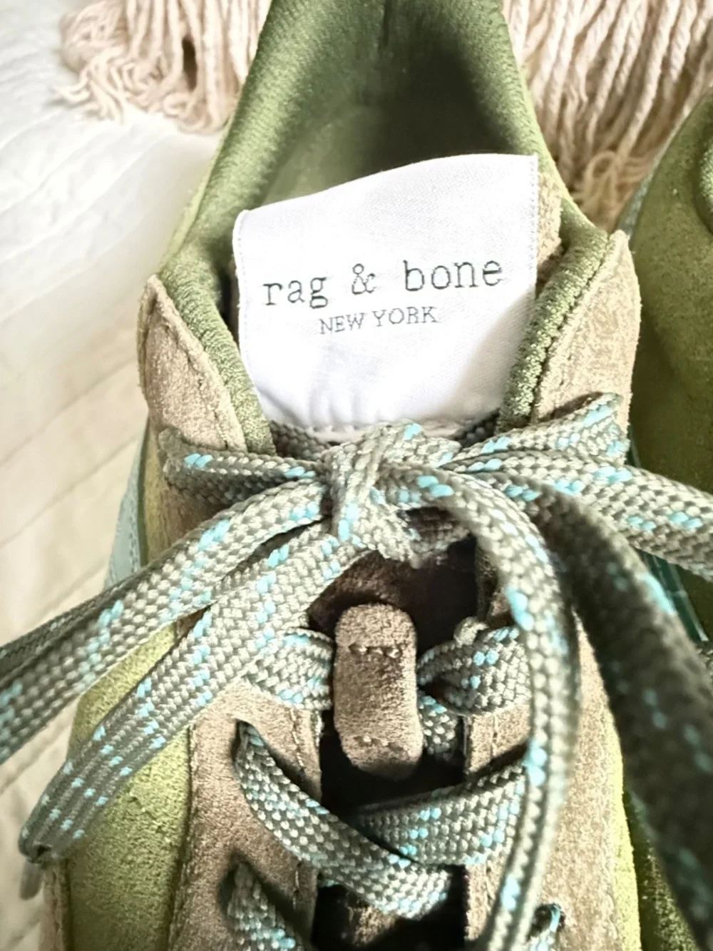 New Rag & Bone Drift Runner Sneaker Taupe Suede Women's Size 6